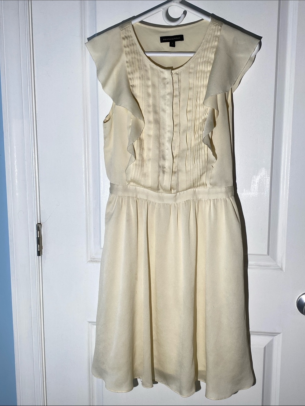 Banana Republic Kids Cream Ruffle Pintuck Dress